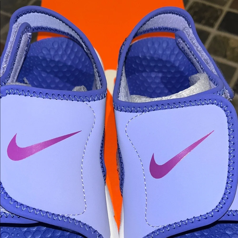 Nike Kids Blue and Purple Sandals - Picture 2 of 5